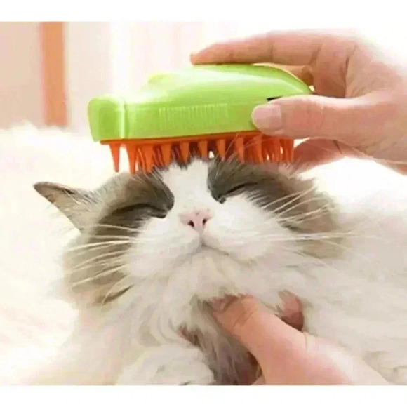 Pet Steam Brush Wet Dry Cat Brush Grooming Spray Pet Hair Cleaning Brush Comb - Picture 3 of 9